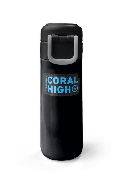 Coral High Kids Gri Siyah Kurt Desenli Pipetli ve Direkt İçim Çelik Termos 500 ml 31832 - 7