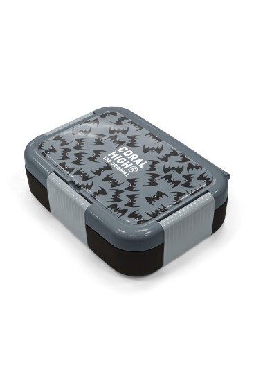 Coral High Kids Gri Siyah Yarasa Desenli Paslanmaz Çelik Beslenme Kabı 39144 - 2