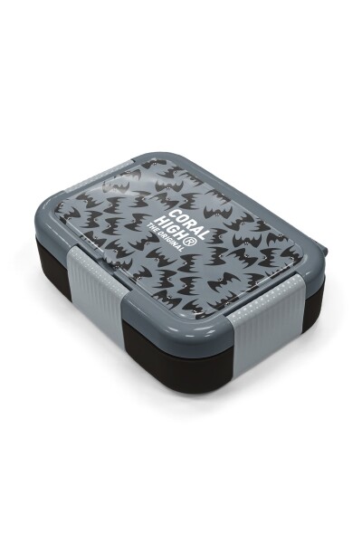 Coral High Kids Gri Siyah Yarasa Desenli Paslanmaz Çelik Beslenme Kabı 39144 - 2