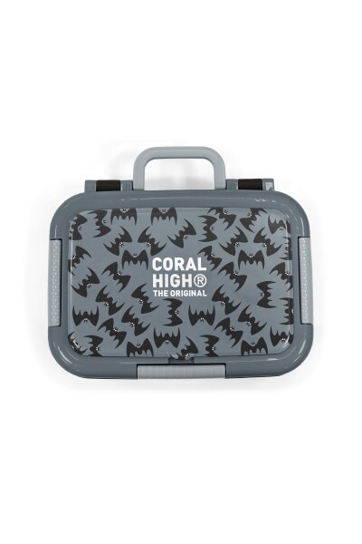 Coral High Kids Gri Siyah Yarasa Desenli Paslanmaz Çelik Beslenme Kabı 39144 - 5