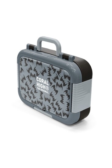 Coral High Kids Gri Siyah Yarasa Desenli Paslanmaz Çelik Beslenme Kabı 39144 - 4