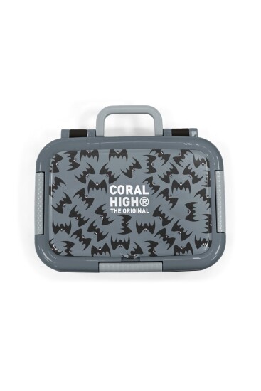 Coral High Kids Gri Siyah Yarasa Desenli Paslanmaz Çelik Beslenme Kabı 39144 - 5