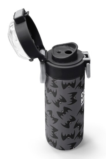 Coral High Kids Gri Siyah Yarasa Desenli Pipetli ve Direkt İçim Çelik Termos 500 ml 38126 - 6