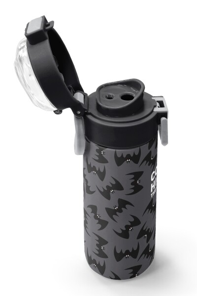 Coral High Kids Gri Siyah Yarasa Desenli Pipetli ve Direkt İçim Çelik Termos 500 ml 38126 - 6