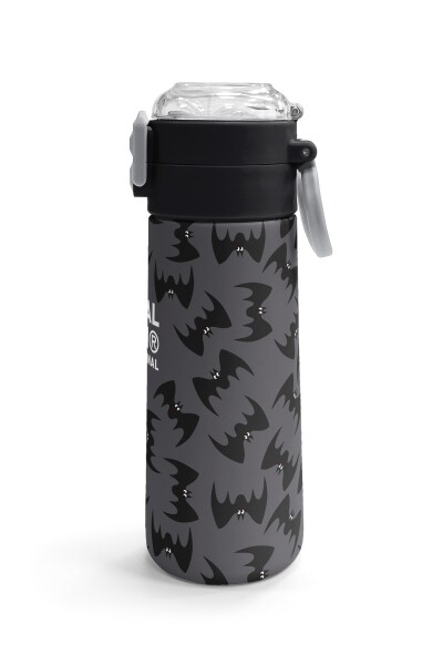 Coral High Kids Gri Siyah Yarasa Desenli Pipetli ve Direkt İçim Çelik Termos 500 ml 38126 - 3