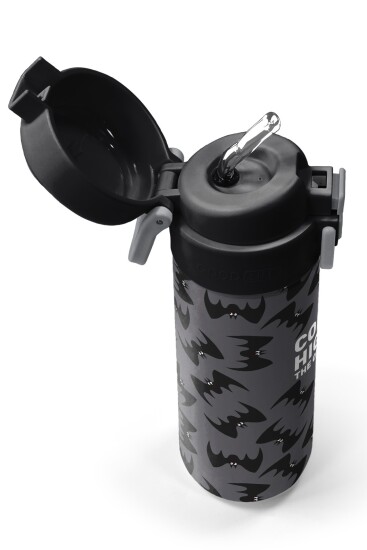 Coral High Kids Gri Siyah Yarasa Desenli Pipetli ve Direkt İçim Çelik Termos 500 ml 38126 - 2