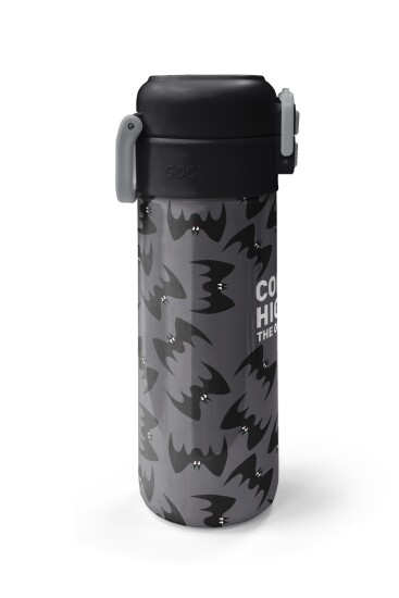 Coral High Kids Gri Siyah Yarasa Desenli Pipetli ve Direkt İçim Çelik Termos 500 ml 38126 - 5