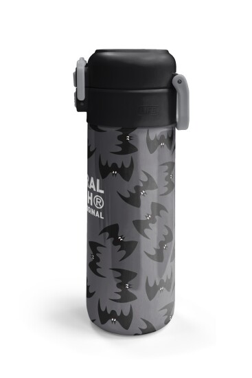 Coral High Kids Gri Siyah Yarasa Desenli Pipetli ve Direkt İçim Çelik Termos 500 ml 38126 - 6