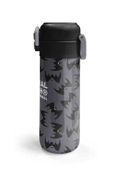 Coral High Kids Gri Siyah Yarasa Desenli Pipetli ve Direkt İçim Çelik Termos 500 ml 38126 - 6