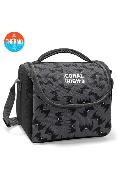 Coral High Kids Gri Siyah Yarasa Desenli Thermo Beslenme Çantası 37144 - 1