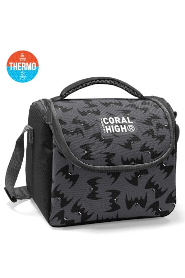 Coral High Kids Gri Siyah Yarasa Desenli Thermo Beslenme Çantası 37144 