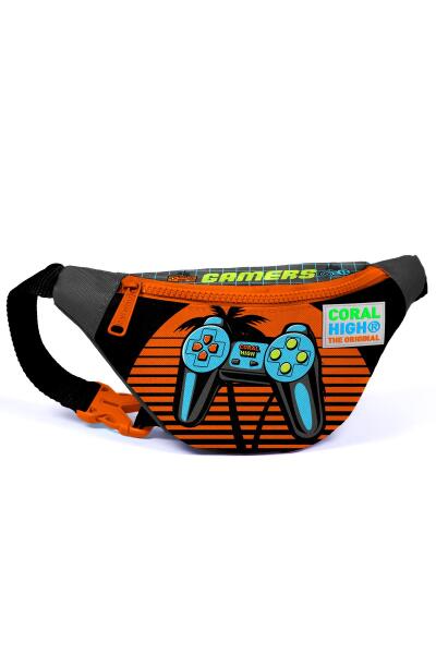 Coral High Kids Gri Turuncu Gamer Desenli Bel Çantası 12618 - 1