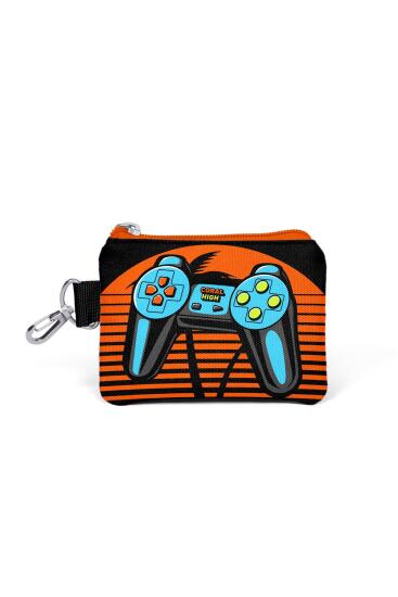 Coral High Kids Gri Turuncu Gamer Desenli Bozuk Para Çantası 21846 