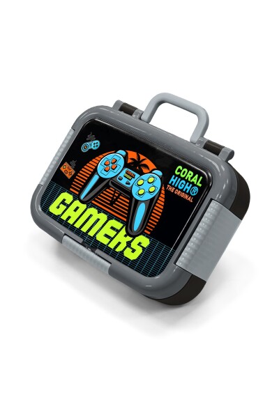 Coral High Kids Gri Turuncu Gamer Desenli Paslanmaz Çelik Beslenme Kabı 39254 - 1