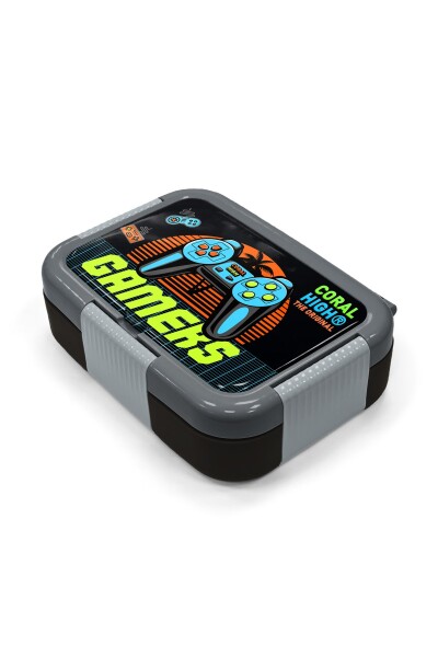 Coral High Kids Gri Turuncu Gamer Desenli Paslanmaz Çelik Beslenme Kabı 39254 - 2