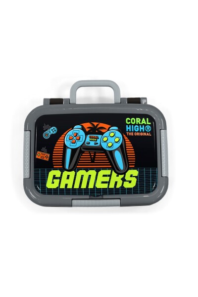 Coral High Kids Gri Turuncu Gamer Desenli Paslanmaz Çelik Beslenme Kabı 39254 - 5