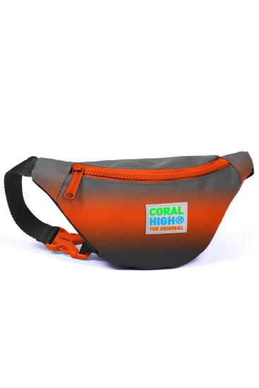 Coral High Kids Gri Turuncu Renk Geçişli Bel Çantası 12620 - Coral High KIDS