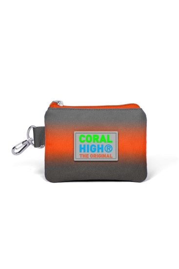 Coral High Kids Gri Turuncu Renk Geçişli Bozuk para Çantası 21848 - Coral High KIDS