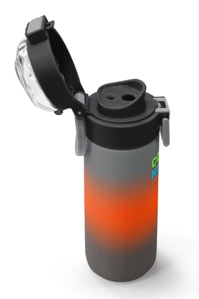 Coral High Kids Gri Turuncu Renk Geçişli Pipetli ve Direkt İçim Çelik Termos 500 ml 31949 - 6