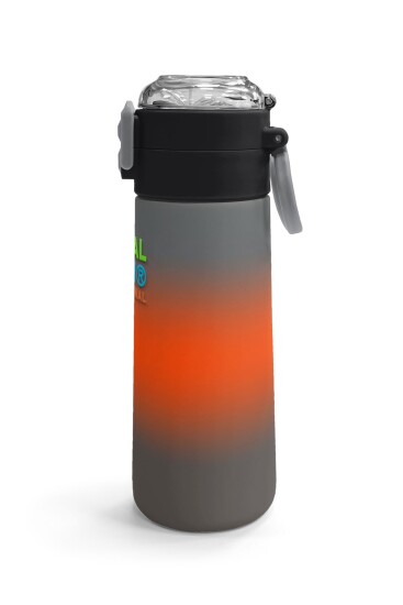 Coral High Kids Gri Turuncu Renk Geçişli Pipetli ve Direkt İçim Çelik Termos 500 ml 31949 - 3