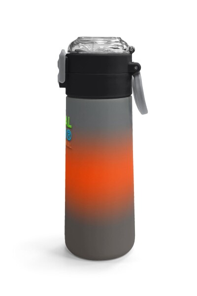Coral High Kids Gri Turuncu Renk Geçişli Pipetli ve Direkt İçim Çelik Termos 500 ml 31949 - 3