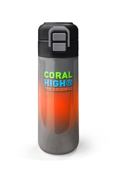 Coral High Kids Gri Turuncu Renk Geçişli Pipetli ve Direkt İçim Çelik Termos 500 ml 31949 - 4