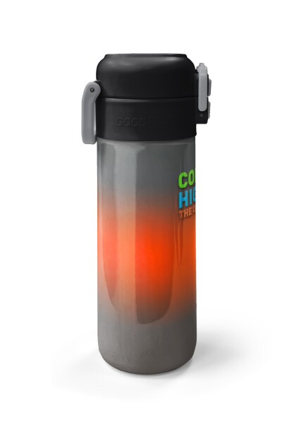 Coral High Kids Gri Turuncu Renk Geçişli Pipetli ve Direkt İçim Çelik Termos 500 ml 31949 - 5