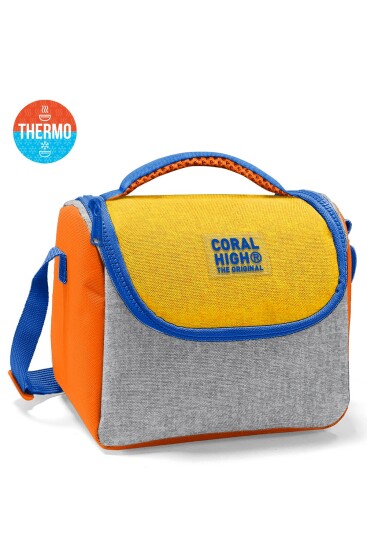 Coral High Kids Gri Turuncu Renkli 3’lü Okul Çanta Seti SET0133221 - 3