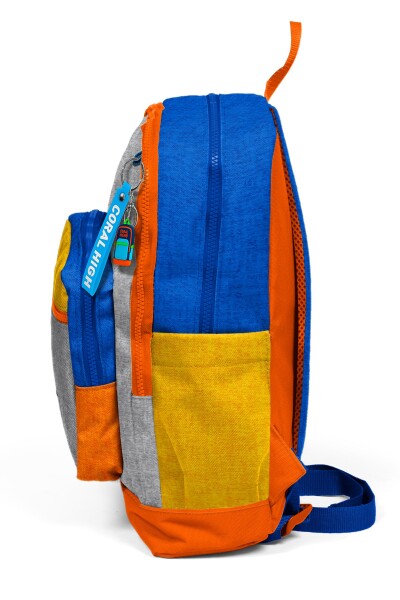 Coral High Kids Gri Turuncu Renkli Okul Sırt Çantası 33221 - 7