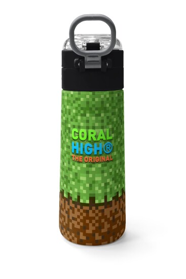 Coral High Kids High Craft Desenli Pipetli ve Direkt İçim Çelik Termos 500 ml 31992 - 4