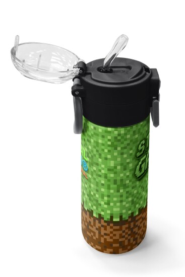 Coral High Kids High Craft Desenli Pipetli ve Direkt İçim Çelik Termos 500 ml 31992 - 5