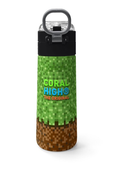 Coral High Kids High Craft Desenli Pipetli ve Direkt İçim Çelik Termos 500 ml 31992 - 4