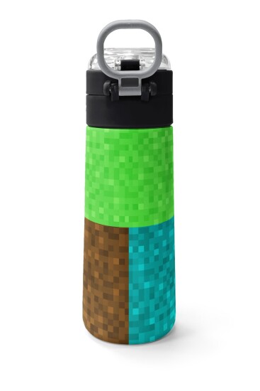 Coral High Kids High Craft Desenli Pipetli ve Direkt İçim Çelik Termos 500 ml 38116 - 4