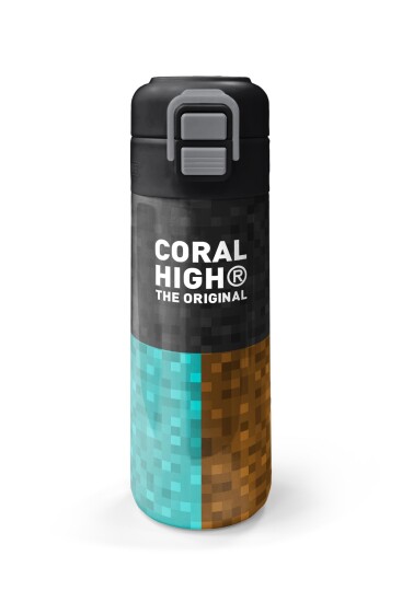 Coral High Kids High Craft Desenli Pipetli ve Direkt İçim Çelik Termos 500 ml 38116 - 4