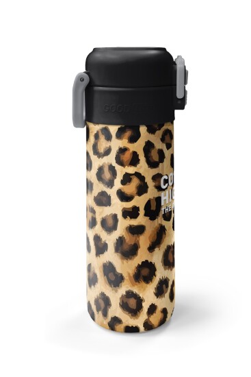 Coral High Kids Kahverengi Leopar Desenli Pipetli ve Direkt İçim Çelik Termos 500 ml 31881 - 5