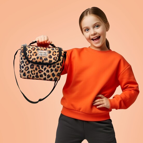 Coral High Kids Kahverengi Leopar Desenli Thermo Beslenme Çantası 22781 - 4