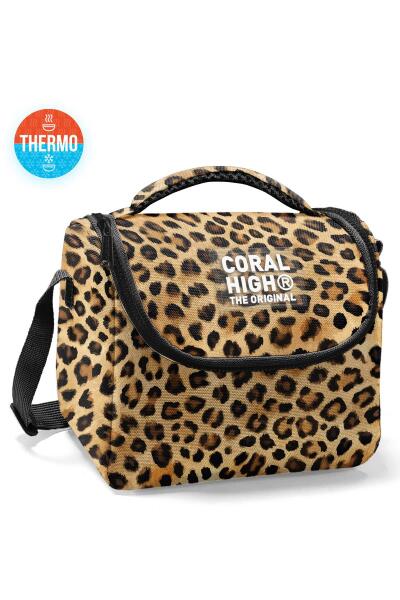 Coral High Kids Kahverengi Leopar Desenli Thermo Beslenme Çantası 22781 - 1