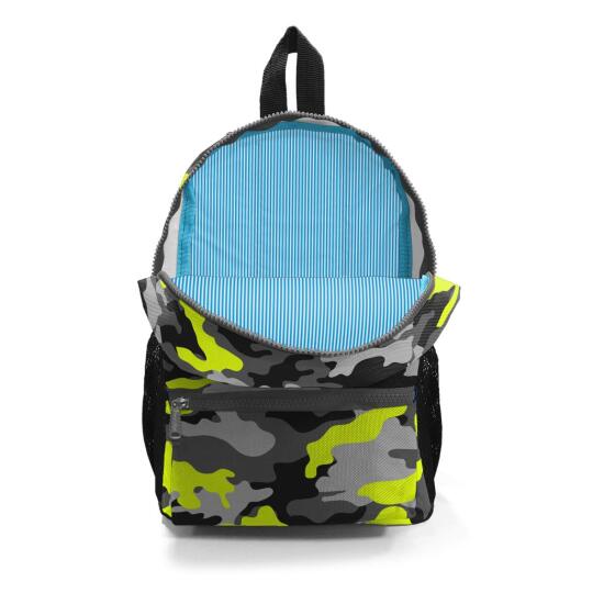 Minik Yuva Sırt Çantası Siyah Gri Kamuflaj Desenli İki Bölmeli 23355 - 4