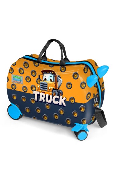 Coral High Kids Kamyon Desenli Otur-Çek Çocuk Valizi 16371 - Coral High