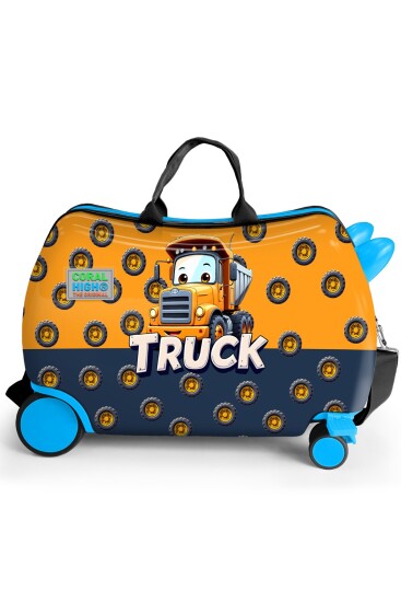 Coral High Kids Kamyon Desenli Otur-Çek Çocuk Valizi 16371 - 2