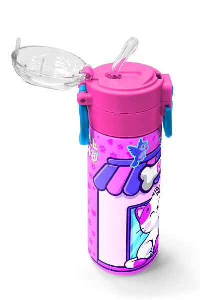 Coral High Kids Kedi Köpek Desenli Pipetli ve Direkt İçim Çelik Termos 500 ml 31810 - 5
