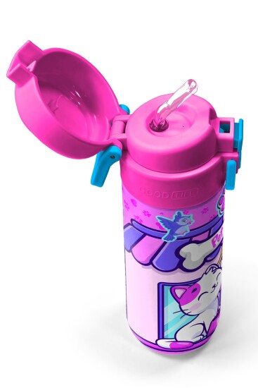Coral High Kids Kedi Köpek Desenli Pipetli ve Direkt İçim Çelik Termos 500 ml 31810 - 2