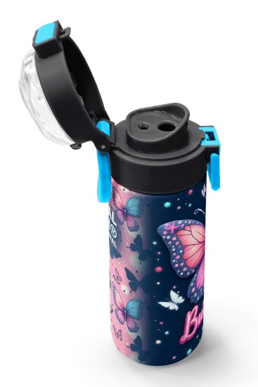 Coral High Kids Kelebek Desenli Pipetli ve Direkt İçim Çelik Termos 500 ml 38131 - 6