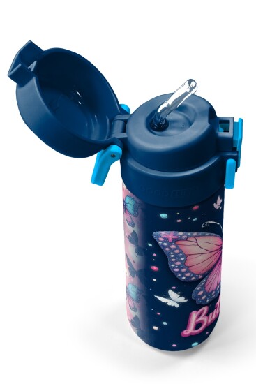 Coral High Kids Kelebek Desenli Pipetli ve Direkt İçim Çelik Termos 500 ml 38131 - 2