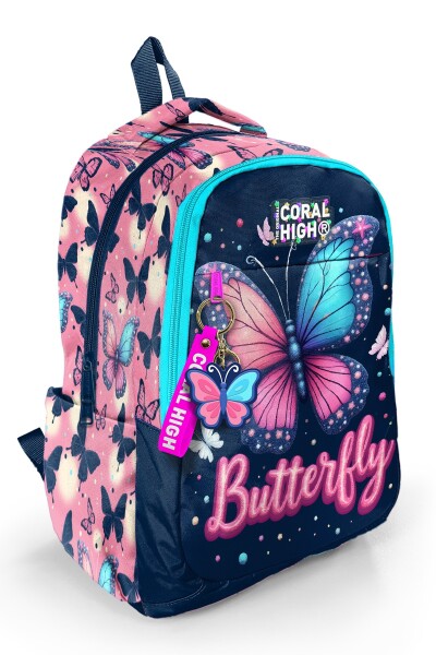 Coral High Kids Kelebek Desenli Üç Bölmeli Okul Sırt Çantası 33249 - 1