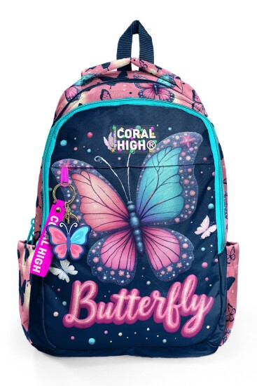 Coral High Kids Kelebek Desenli Üç Bölmeli Okul Sırt Çantası 33249 - 6