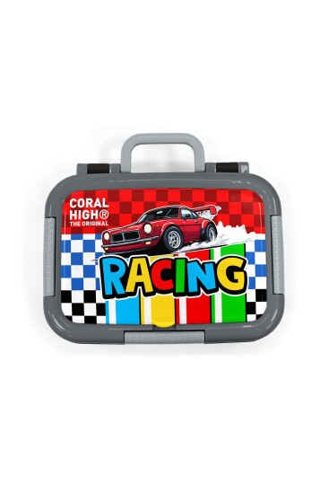 Coral High Kids Kırmızı Araba Desenli Paslanmaz Çelik Beslenme Kabı 39157 - 5