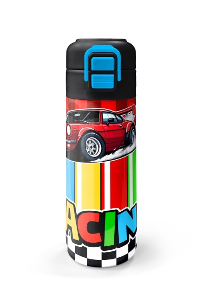 Coral High Kids Kırmızı Araba Desenli Pipetli ve Direkt İçim Çelik Termos 500 ml 38139 - 4