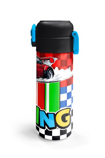 Coral High Kids Kırmızı Araba Desenli Pipetli ve Direkt İçim Çelik Termos 500 ml 38139 - 6