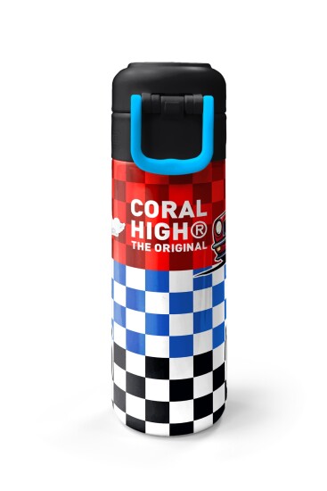 Coral High Kids Kırmızı Araba Desenli Pipetli ve Direkt İçim Çelik Termos 500 ml 38139 - 7